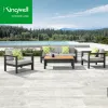 Modern Design Aluminum Garden Furniture Factory Price Sectional Corner Sofa Set for Dining Beach Leisure Restaurants Beaches