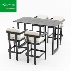 Modern Design Metal Bar Stool Garden Furniture Bar Height Table and Chairs for Dining Living Room Hotel or Park Use