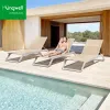 Modern Durable Aluminum Daybed Outdoor Poolside Sun Lounger Cushions UV Resistant Finish for Commercial Use Parks Hotels Villas