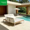 Modern Durable Aluminum Outdoor Sunbed Daybed with Quick Dry Cushions and Wheels for Villa Park Use