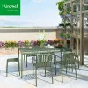 Modern Garden Dining Table Chair Set Lightweight Waterproof Quick-drying Aluminum Frame for Balcony Patio Bar Cafe Hotel