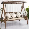 Modern Garden Patio Furniture Outdoor Front Porch Cast Aluminum 3 Person Seater Self Adult Swing Hanging Chair with Canopy