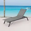 Modern Gray Garden Exterior Aluminum Sun Lounger Furniture Outdoor Pool Beach Teslin Elevated Chaise Lounge Chairs for Outside