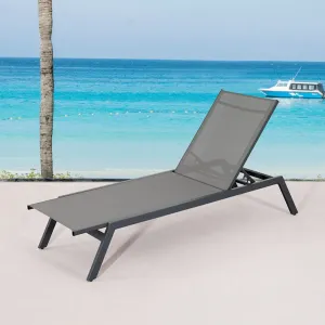 Modern Gray Garden Exterior Aluminum Sun Lounger Furniture Outdoor Pool Beach Teslin Elevated Chaise Lounge Chairs for Outside