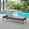 Modern Hotel Outdoor Furniture Aluminum Frame Rope Weaving Garden Patio Swimming Pool Chaise Sun Lounger