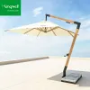 Modern Large Aluminum Waterproof Outdoor Patio Parasol Umbrella with Marble Stone Base for Beach Park Dining Areas