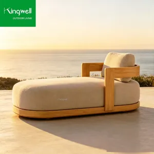 Modern Luxury Garden Furniture Set Beach Swimming Pool Sun Lounger Outdoor Solid Teak Wood Leisure Chaise Lounge Chairs Pool