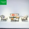 Modern Minimalist Aluminum Folding Outdoor Sofa Adjustable Backrest Recliner Waterproof Cushion for Patio Pool Villas Hotels