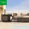 Modern Nordic Outdoor Sofa Aluminum Frame Rattan Cane Luxury Garden Patio Furniture Sofa for Villa Hotel Project