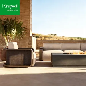 Modern Outdoor Aluminum Furniture Couch Set Comfortable Garden Sofa Table for Hotel Durable Villa Apartment Park