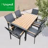 Modern Outdoor Furniture Aluminum Dinning Table Chair Set Patio Garden Furniture Dining Set for Coffee Shop