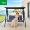 Modern Outdoor Furniture Aluminum Swing Chairs UV Resistant Durable Hanging Sofa with Cushions for Patio Courtyard Living Room