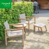 Modern Outdoor Furniture Weather Resistant UV Resistant Durable Comfortable Teak Dining Chair Teak Armrest for Hotel Park