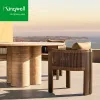 Modern Outdoor Garden Dining Set Durable Aluminum Table and Chairs for Courtyard or Hotel Stylish Living Room Furniture Use