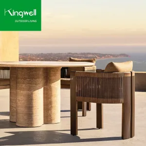 Modern Outdoor Garden Dining Set Durable Aluminum Table and Chairs for Courtyard or Hotel Stylish Living Room Furniture Use