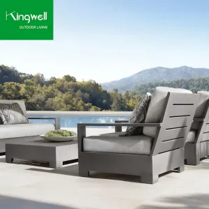 Modern Outdoor Garden Villa Park Hotel Courtyard Living Room Aluminum Patio Furniture Sofa Set Sectional Sofa Set Waterproof