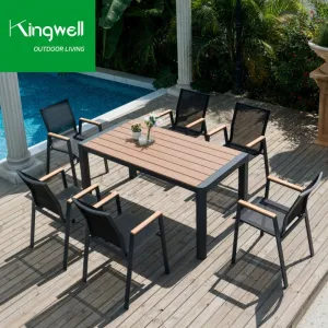 Modern Outdoor Patio Aluminum Lounge Chairs Waterproof Stackable Garden Dining Chair for Adults Courtyard Use