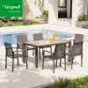 Modern Outdoor Patio Dining Table Bistro Chair Set Waterproof Metal Mesh Chairs for Courtyard or Exterior Entry Use