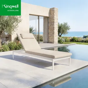 Modern Outdoor Pool Furniture Beach Waterproof Durable Aluminum UV Resistant Eco-Friendly Stackable Sun Loungers for Hotel