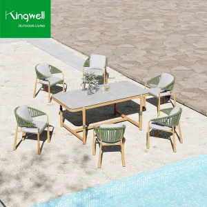 Modern Portable Outdoor Aluminum Dining Table and Chair Set Versatile Extendable Furniture for Apartments Parks Gardens