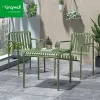 Modern Portable Outdoor Patio Stacking Chair with Metal Frame and Woven Rope for Hotel and Restaurant Dining