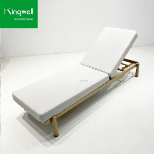 Modern Portable Outdoor Pool Furniture Metal Sun Loungers Adjustable Chaise Lounge Chair for Hotel Pool Beach Use