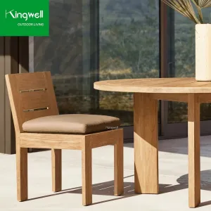 Modern Portable Outdoor Teak Wood Waterproof Dining Chairs for Villa Hotel Terrace Living Room School Use