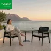 Modern Portable Patio Furniture Balcony Aluminum Rope Woven Waterproof Outdoor Lounge Chairs for Hotel Resort School Projects