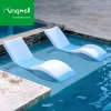 Modern Portable Sun Lounger Chair Outdoor Plastic Chaise Lounge for Beach Courtyard Park Elegant Design for Living Room