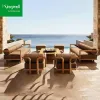 Modern Single Outdoor Sofa Cushions Teak Wood Garden Furniture Quick Dry Outdoor Cushions for Sofa