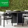 Modern Style Dining Set for Restaurant Factory Direct Outdoor Patio Furniture Aluminum Garden Chairs Wood Table for Hotels