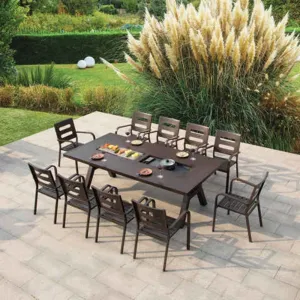 Modern Style Outdoor Garden Table and Chairs Waterproof Sun Protection for Patio Villa Courtyard Park-Leisure Table Chair Set