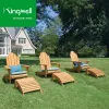 Modern Teak Adirondack Chair Ottoman Set Hotel Restaurant Furniture for Outdoor Garden Natural Wood Patio Furniture