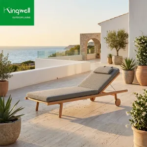 Modern Villa Outdoor Hotel Outdoor Comfortable Teak Sun Lounger Resort Swimming Pool Beach Furniture Chaise Lounge