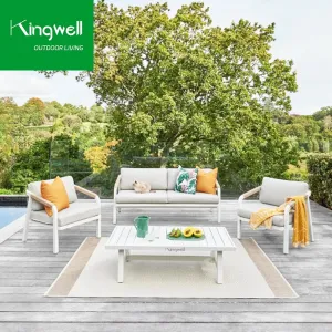 Modern Weather Resistant Outdoor Garden Sofa Set Rope Woven Patio Sofas for Farmhouse Restaurant Courtyard Hotel Apartment