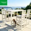 2026 New Arrival Kingwell Luxury Commercial Use Outdoor Patio Furniture Lightweight Aluminum Bar Stools High Home Bar Hotel