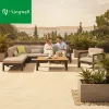 New Design Foshan Furniture Outdoor Waterproof Corner Sofa Set Combination L Shape Sofa for Hotel Villa