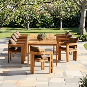 New Design Garden Teak Furniture Outdoor Dining Restaurant Table and Chair Set with Quality Assurance