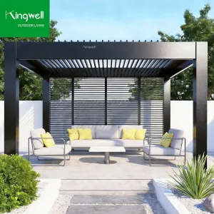 Outdoor Aluminum Pergola Gazebo Electric Garden Furniture with Luxury Style Panel General Use