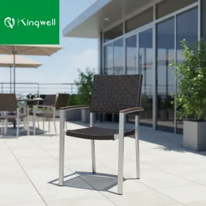 Outdoor Furniture Stackable Aluminum Rattan Wicker Dining Chair Outdoor Patio Chairs Pool Chair for Wholesale Price