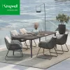 Outdoor Furniture Waterproof Lounge Chairs Aluminum Cushion Armchair Patio Chairs for Courtyard Terrace