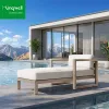 Outdoor Garden Courtyard Villa Chaise Lounge Bed Leisure Hotel Swimming Pool Teak Wood Daybed