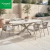 Outdoor 6-Seater Dining Set Aluminum Frame Outdoor Dining Furniture Table and Rope Chairs for Resort Restaurant Terrace Areas