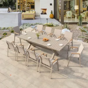 Patio Balcony Furniture Set Garden Table Chair Modern Dining Chair Comfortable Patio With Outdoor Aluminum Dinning Sets