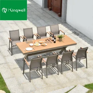 Popular Outdoor Patio Restaurant Furniture Aluminum Dining Set Garden Waterproof Metal Dining Table and Chair Set