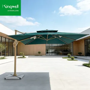 Portable Modern Waterproof Outdoor Patio Beach Umbrella Sun Shade Eco-Friendly Aluminum Frame Dining Furniture Parasol Hotel