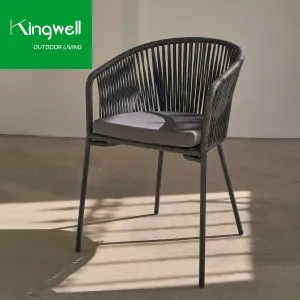 Professional Factory Waterproof Metal Balcony Chair Aluminum Frame Rope Outdoor Furniture Set Garden Table Chairs for Hotel