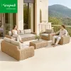 Rattan Wicker Garden Furniture Lounge Aluminum Outdoor Sofa Set for Hotel Patio Commercial Project