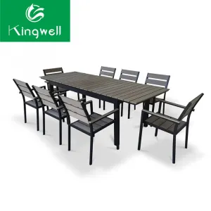 Stackable Outdoor Dinner 8seat Table Chairs Restaurant Expansion Garden Table and Chairs Set Outdoor Table and Chair