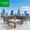 Terrace Furniture Waterproof Patio Outdoor Sofa Set Combination L Shape Garden Lounge Sofa for Home Apartment Hotel